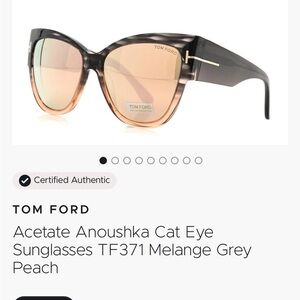 Tom Ford Cat Eye Sunglasses in Melange Gray and Peach